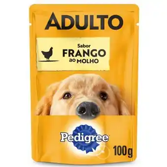 Santo Supermercados Ração úmida sachê frango ao molho para cães adultos pedigree 100g oferta