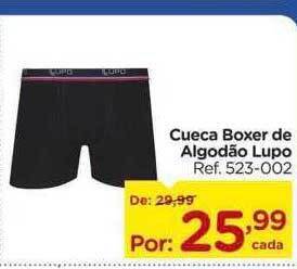 Cueca boxer de algodão lupo