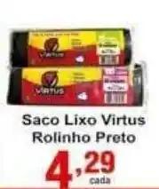 Saco Lixo Virtus Rolinho Preto