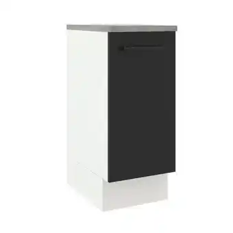 Balcão madesa agata 35 cm 1 porta - branco/preto