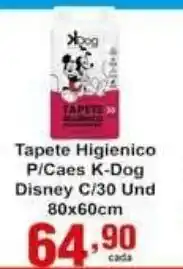 Rossi Supermercado Tapete Higienico P/ Caes K-Dog Disney c/30 und 80x60cm oferta