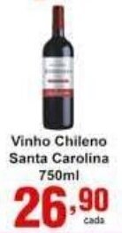 Rossi Supermercado Vinho Chileno Santa Carolina 750ml oferta