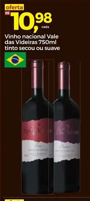 Frangolândia Vinho Nacional Vale Das Videiras 750ml Tinto seco ou suave oferta