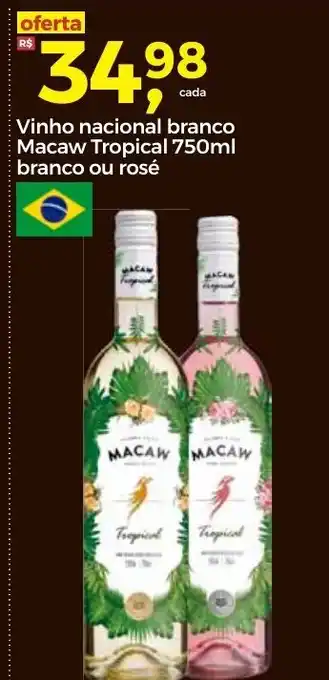 Vinho Nacional branco Macaw tropical 750ml branco ou Rose