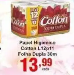 Rossi Supermercado Papel Higiénico Cotton L12 p11 Folha Dupla 30m oferta