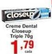 Rossi Supermercado Creme Dental CloseUp Tripla 70g oferta