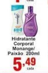 Rossi Supermercado Hidratante Corporal Monange/ Paixao 200ml oferta
