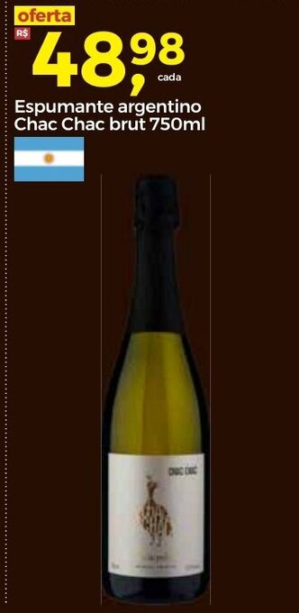 Espumante Argentino Chac Chac Brut 750ml