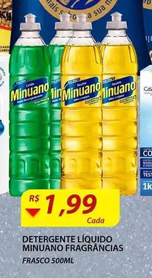 Assaí Atacadista Detergente Liquido Minuano fragrancias 500ml oferta