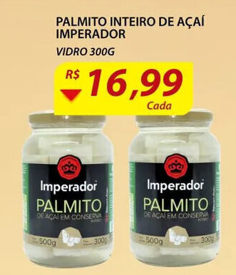 Assaí Atacadista Palmito Inteiro de Acai Imperador 300g oferta