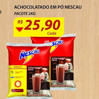 Assaí Atacadista Achocolatado em po Nescau pacote 2kg oferta