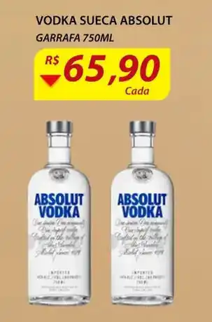 Assaí Atacadista Vodka Sueca Absolut 750ml oferta