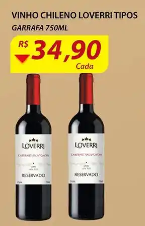 Assaí Atacadista Vinho Chileno Loverri 750ml oferta