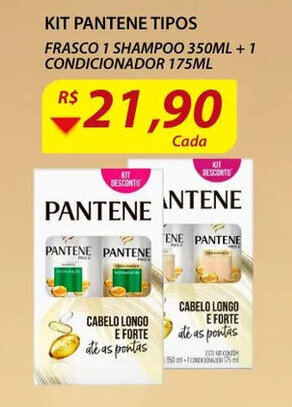 Assaí Atacadista Kit Pantene tipos com 1 Shampoo 350ml + 1 Condicionador 175ml oferta
