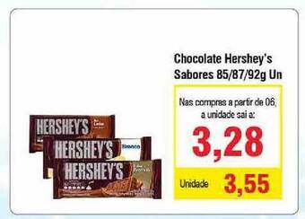 Spani Atacadista Chocolate Hershey's Sabores Tablete 85g/87g/92g oferta