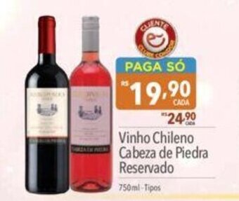 Supermercados Condor Vinho Chileno Cabeza de Piedra Reservado 750ml oferta
