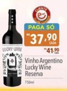 Supermercados Condor Vinho Argentino Lucky Wine Reserva 750ml oferta