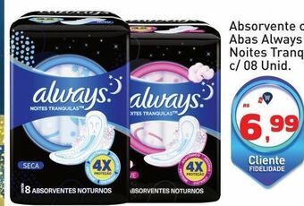 Tonin Superatacado Absorvente c/ abas always noites tranquilas c/ 08 unid. oferta