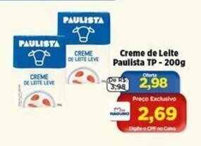 Nagumo Creme de leite Paulista tp 200g oferta