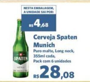 Sam's Club Cerveja Spaten Munich 355ml com 6 unidades oferta