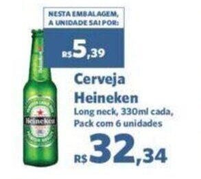 Sam's Club Cerveja Heineken 330ml com 6 unidades oferta