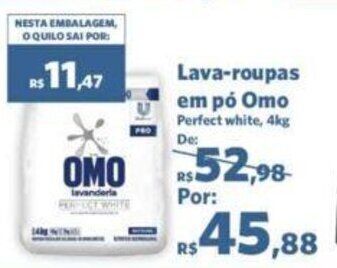 Sam's Club Lava roupas em po Omo 4kg oferta
