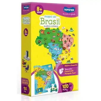 Quebra-cabeça - 100 peças - mapa do brasil