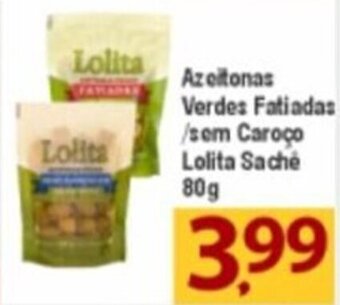 Azeitonas Verdes fatiadas/ sem Caroco Lolita Sache 80g