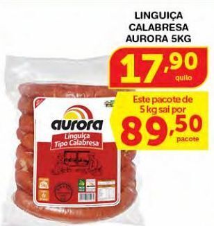Roldão Linguiça calabresa aurora 5kg oferta