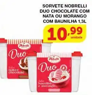 Roldão Sorvete nobrelli sabores 1,3l oferta