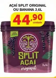 Roldão Açaí split original ou banana 3,6l oferta