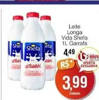 Supermercado Bem Barato Leite longa vida shefa garrafa oferta