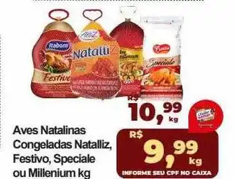 Aves natalinas congeladas natalliz festivo special ou millenium