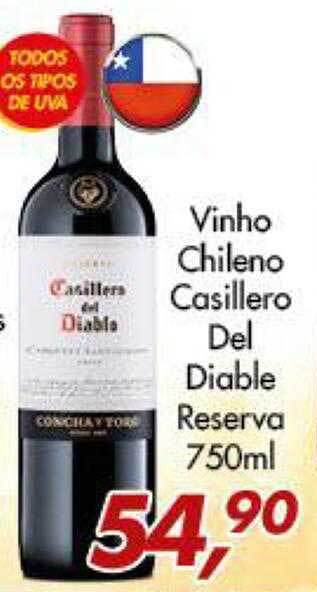 Barbosão Extra Supermercados Vinho chileno casillero del diable reserva oferta