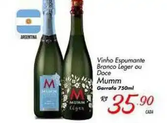 Muffato Vinho espuamnte branco leger ou doce mumm oferta