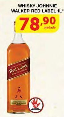 Roldão Whisky johnnie walker red label 1lt oferta