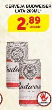 Roldão Cerveja budweiser 269ml oferta