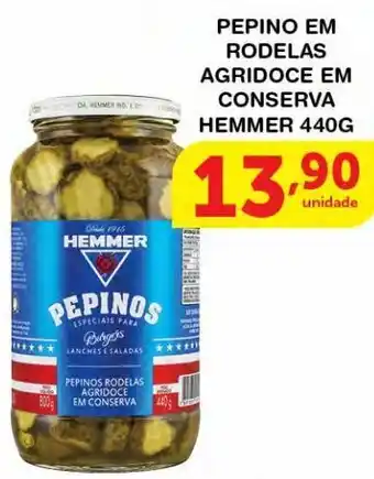 Roldão Pepino em rodelas agridoce hemmer 440g oferta