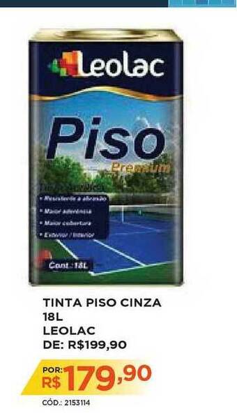 Casa Show Tinta Piso Cinza 18l Leolac oferta