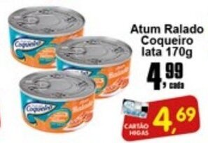 Higa's Supermercado Atum Ralado Coqueiro lata 170g oferta