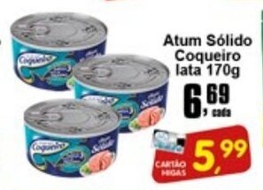 Higa's Supermercado Atum Solido Coqueiro lata 170g oferta