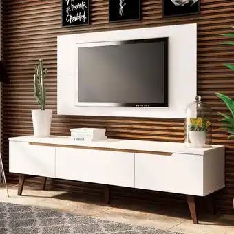 Pão de Açúcar Rack madesa reims e painel para tv até 55 polegadas 2 portas e 1 gaveta - branco oferta