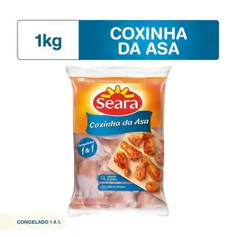 Super Nosso Coxinha da asa de frango seara congelado 1kg oferta