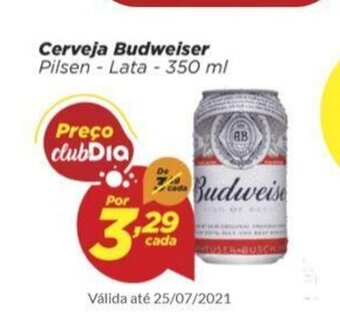 Dia Cerveja Budweiser Pilsen Lata 350ml oferta