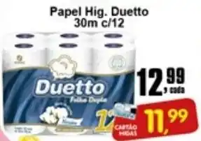 Higa's Supermercado Papel Hig. Duetto 30m c/12 oferta
