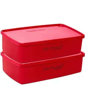 Tupperware Kit 2 peças caixa ideal "aqui tem carne" 1,4 litros oferta
