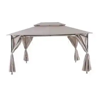 Gazebo oxis aço e poliéster taupe 300x400x280 cm naterial