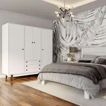 Guarda-roupa casal paulista 4 pt 3 gv branco
