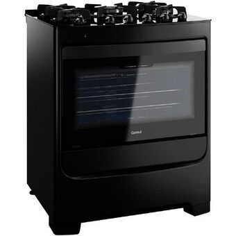Gazin Fogão consul 5 bocas automático mesa de vidro dupla chama oferta