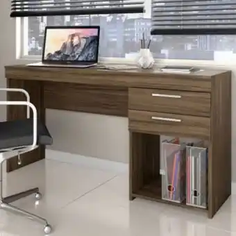 Mesa escrivaninha 1,20 office nogal - notável